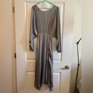 ASTR balloon sleeve satin dress